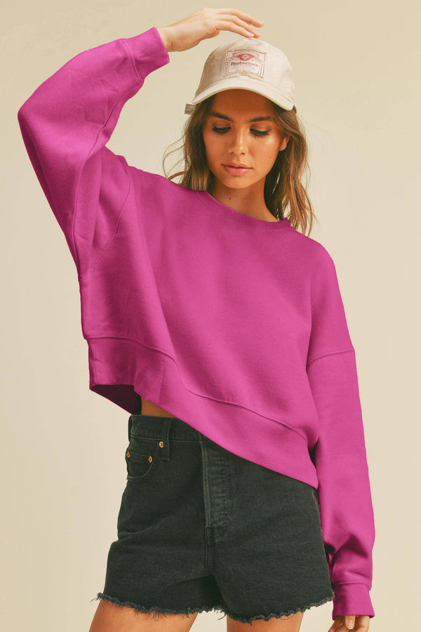 Short Cropped Long Sleeve Sweatshirt