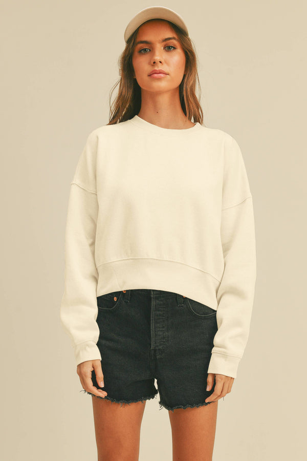 Short Cropped Long Sleeve Sweatshirt