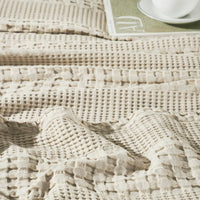 Waffle Weave Natural Pillow Covers 24x24 (Set of 2) - Decorative Throw Pillow Shams